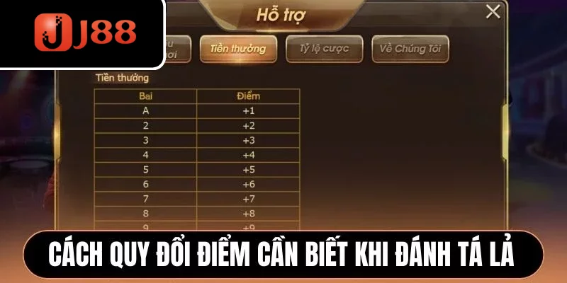 Cách quy đổi điểm cần biết khi đánh Tá Lả