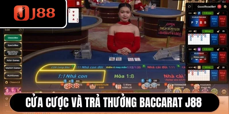 Quy định về cửa cược và trả thưởng Baccarat J88