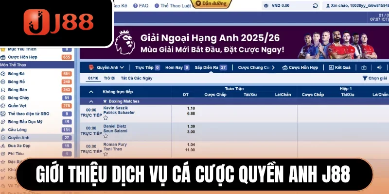 Giới thiệu dịch vụ cá cược quyền anh J88