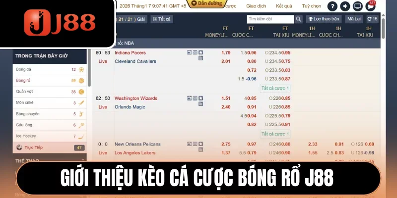 Giới thiệu kèo cá cược bóng rổ J88 thường dùng
