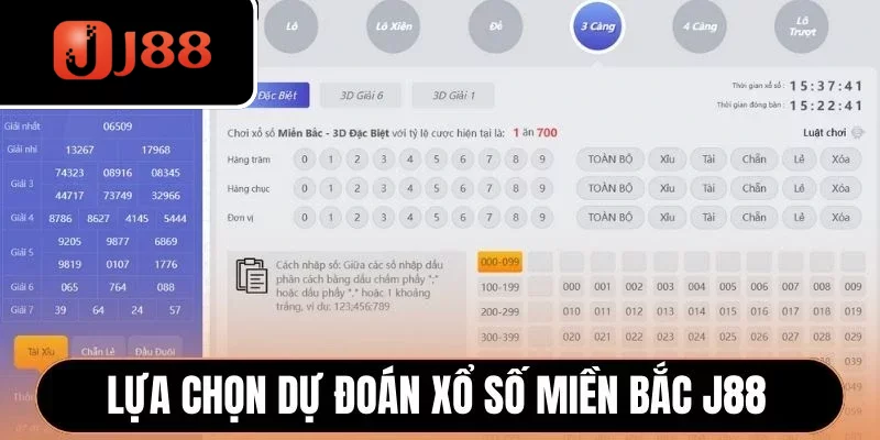 Lựa chọn dự đoán Xổ số miền Bắc J88