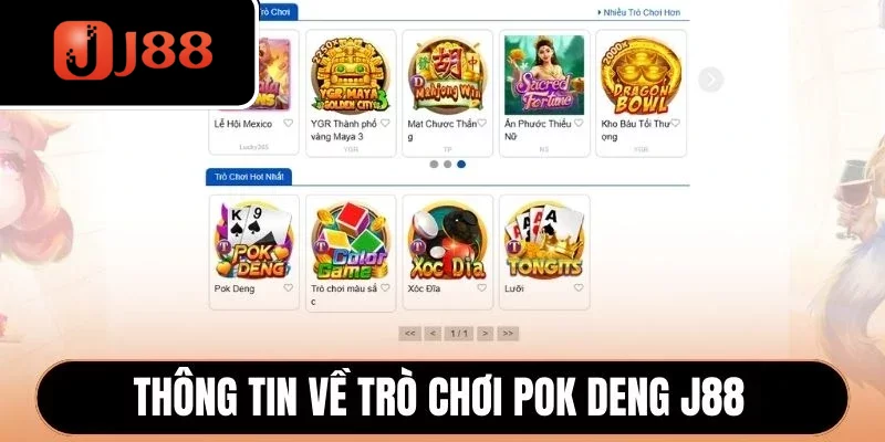 Thông tin về trò chơi Pok Deng J88