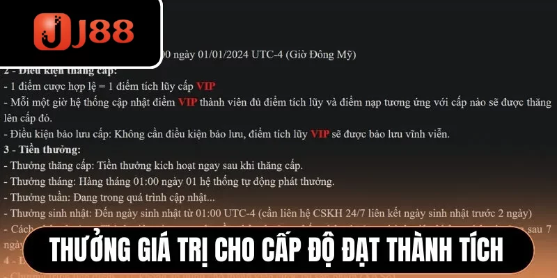 Thưởng giá trị cho cấp độ đạt thành tích Thưởng giá trị cho cấp độ đạt thành tích