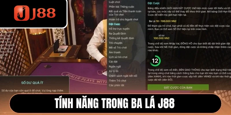 Tính năng trong Ba Lá J88